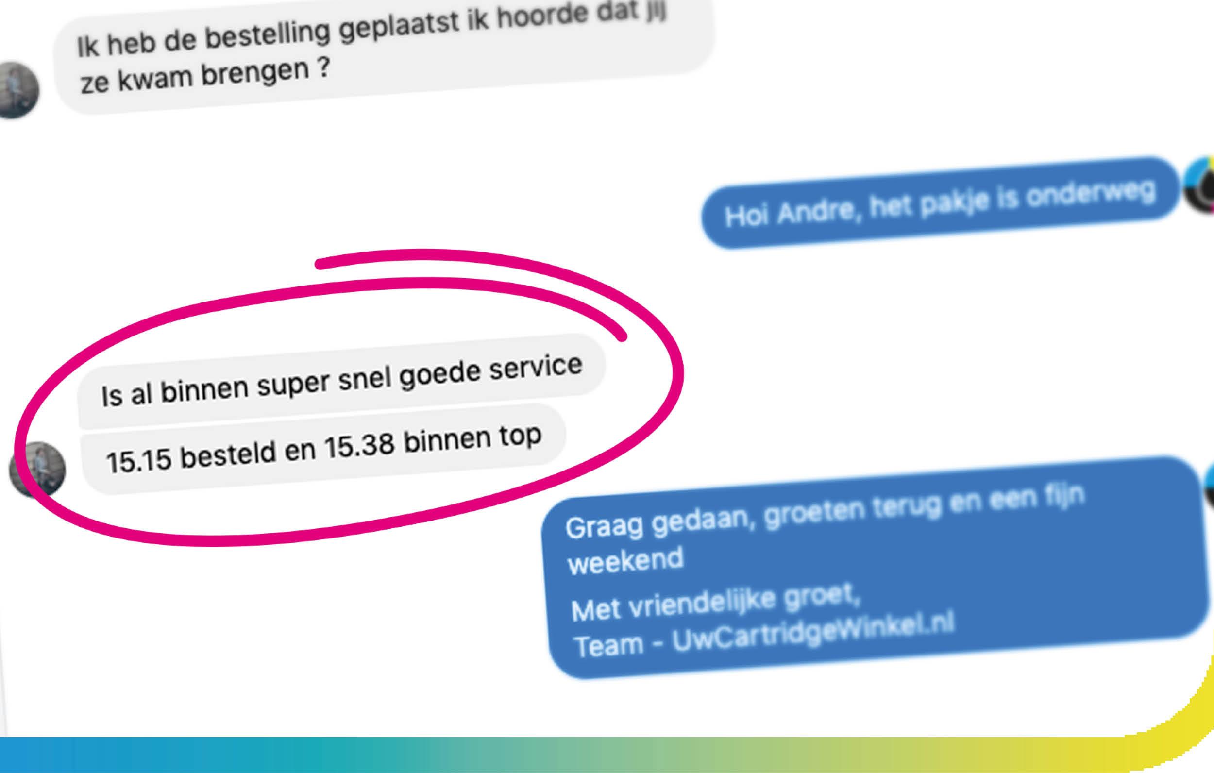 Cartridge snel bezorgd