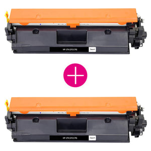 2 x Huismerk HP 17X (CF217X) zwart