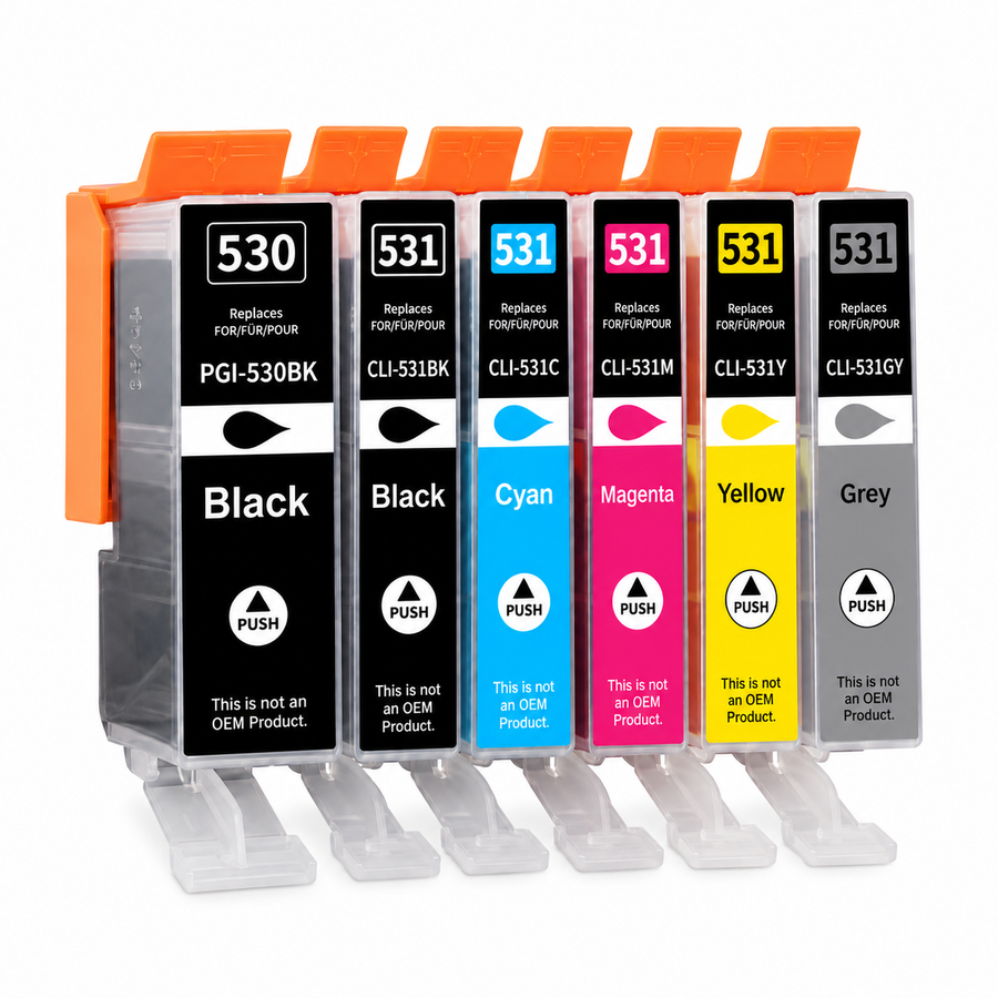Huismerk Canon PGI-530 + CLI-531 multipack (2 x zwart + 3 kleuren + grijs)