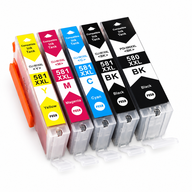 Huismerk Canon PGI-580 XXL + CLI-581 XXL multipack (2 x zwart + 3 kleuren)