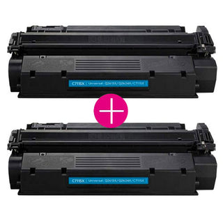 2 x Huismerk HP 15X (C7115X) zwart
