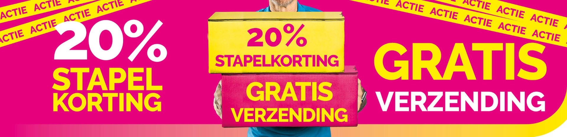 20 procent stapelkorting en GRATIS verzending