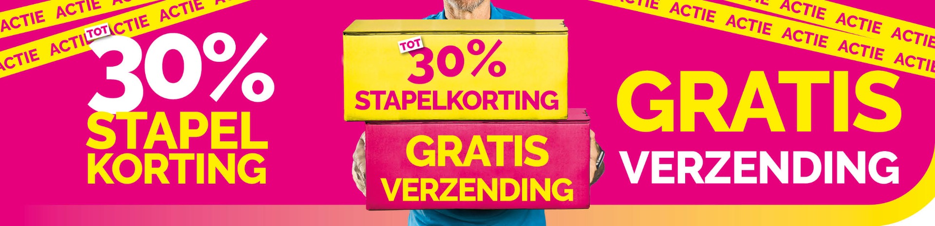 Stapelkorting 30 en gratis verzending